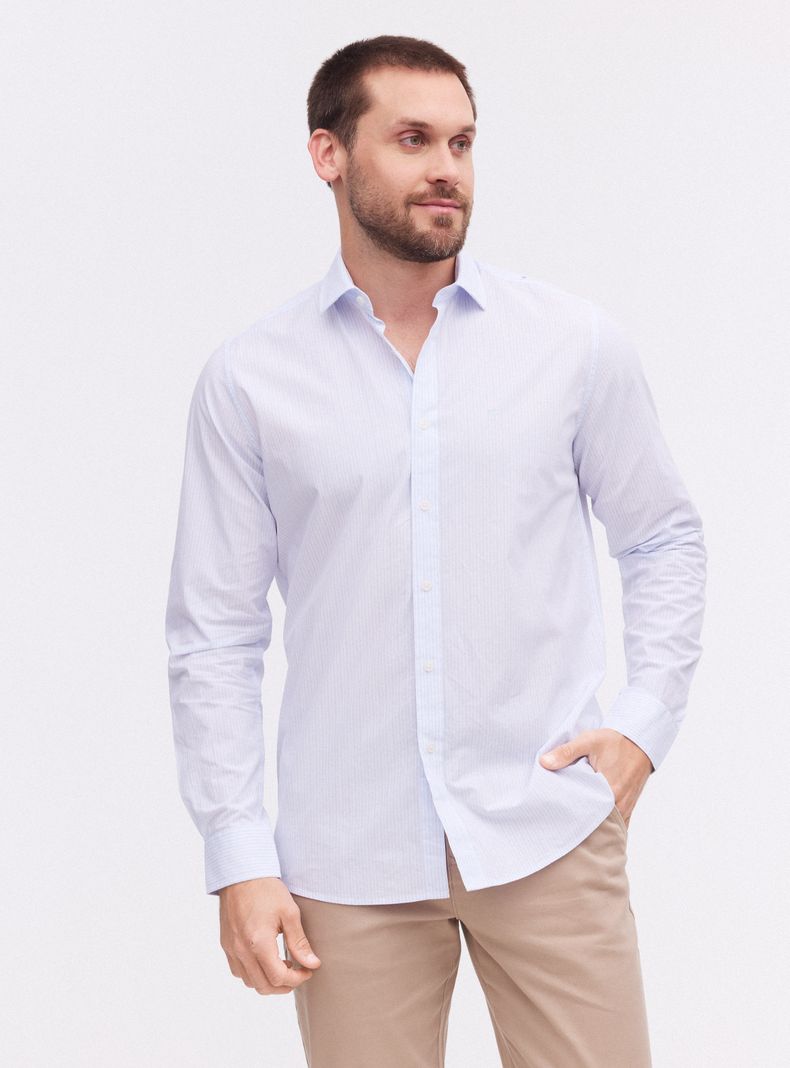 Camisa Manga Larga Algodón Rayas