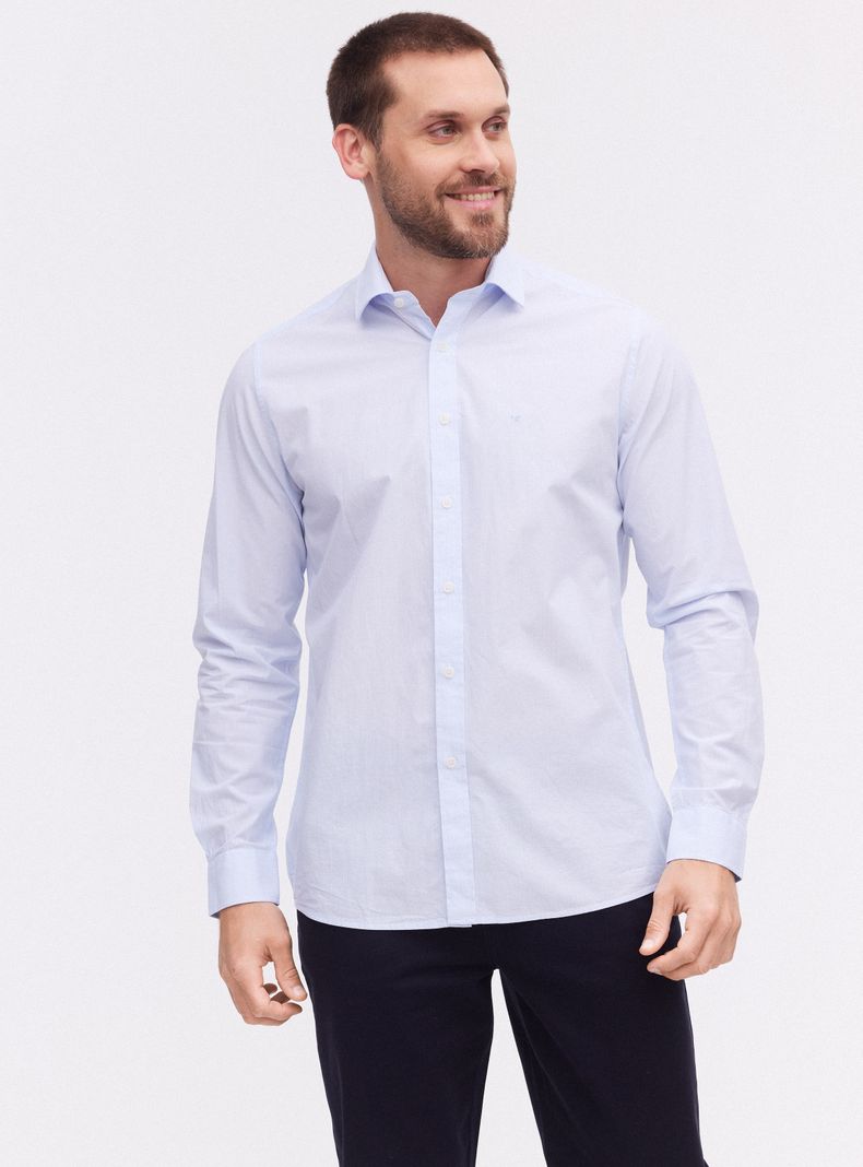 Camisa Manga Larga Algodón con Rayas
