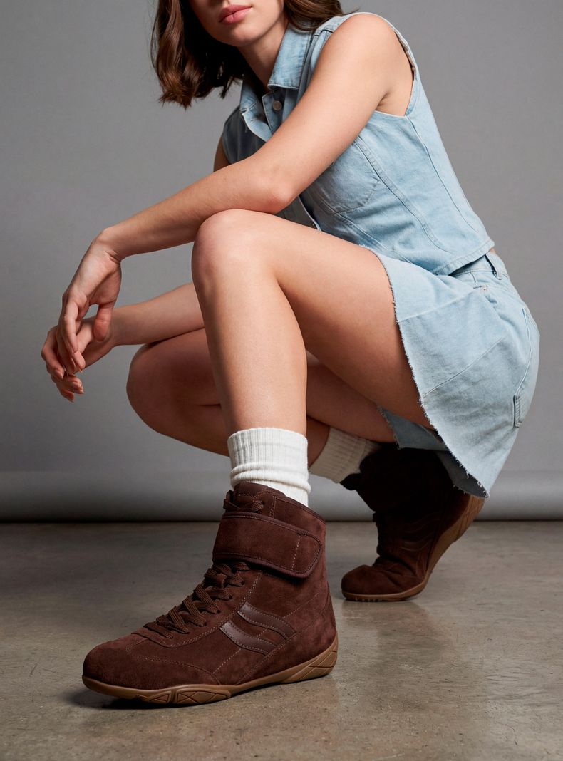 Zapatilla Urbana Caña Alta con Velcro Superior Mujer