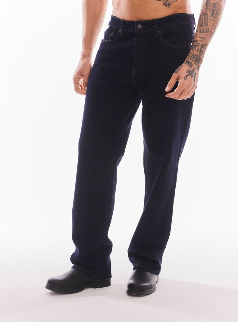 Jeans Relax con Basta Desgastada