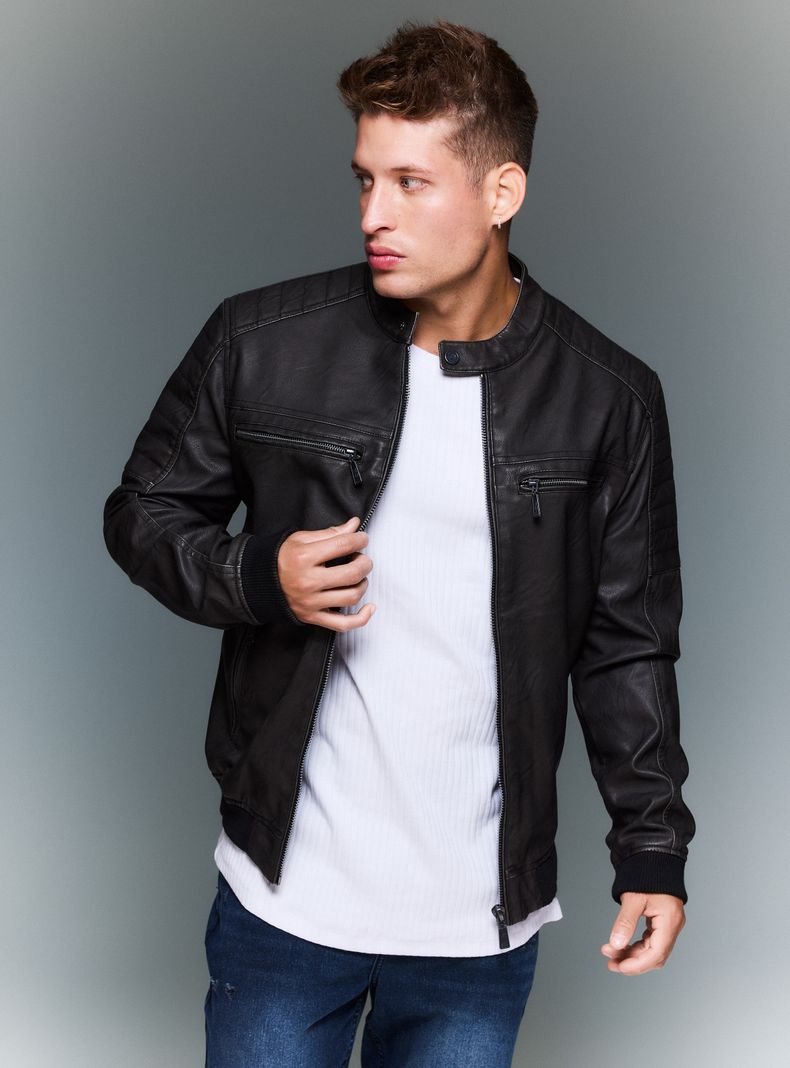 JJO CHAQUETA BIKER LOOK CUERO LAVADA
