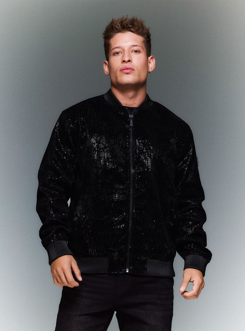 Chaqueta Bomber Velvet Lentejuelas
