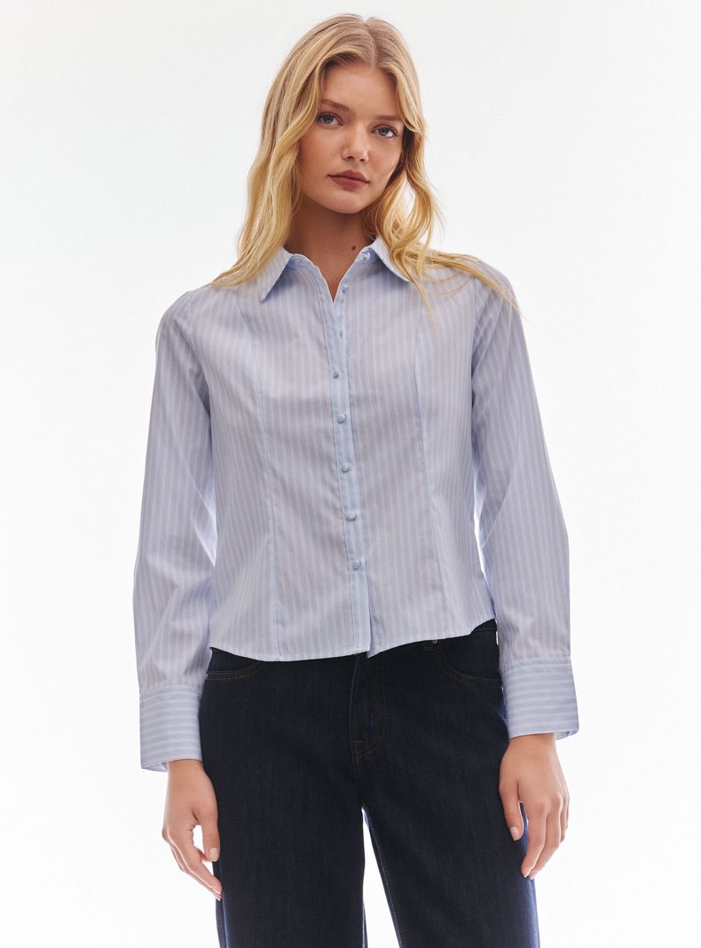 Blusa Rayas Botón Joya
