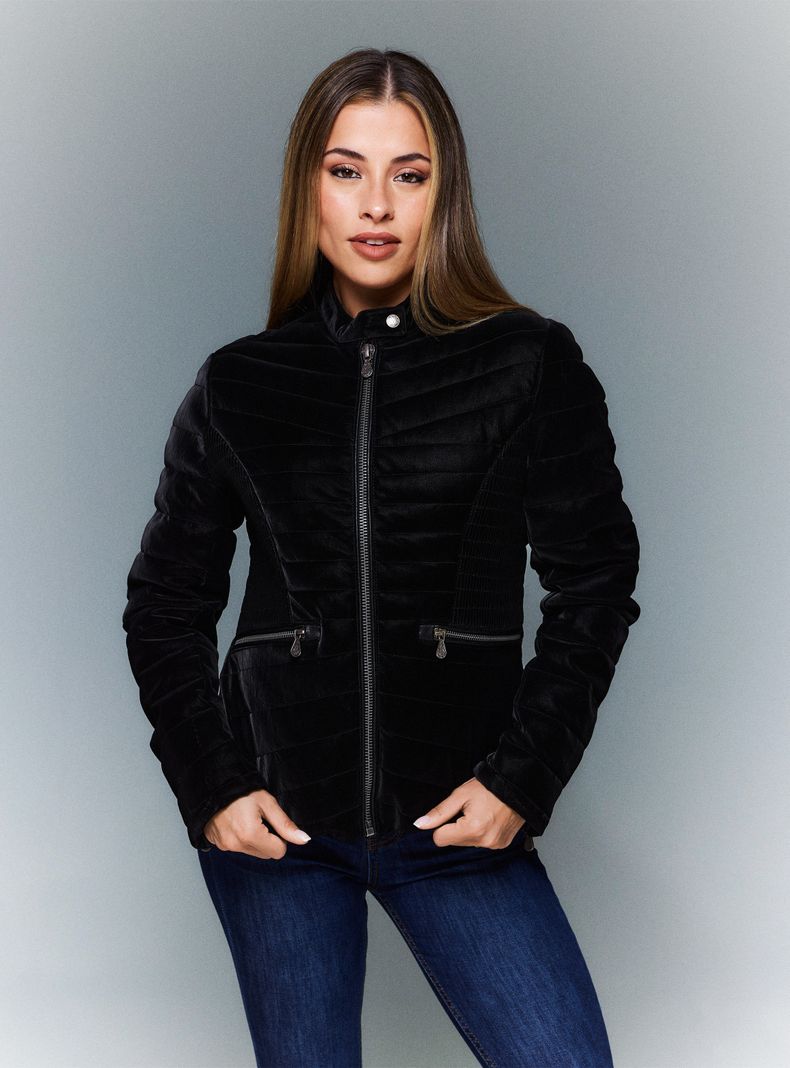 Parka Acolchada con Efecto Craquelado