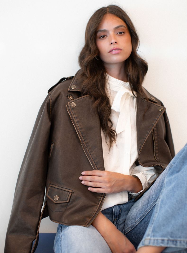 Chaqueta Biker Cierre