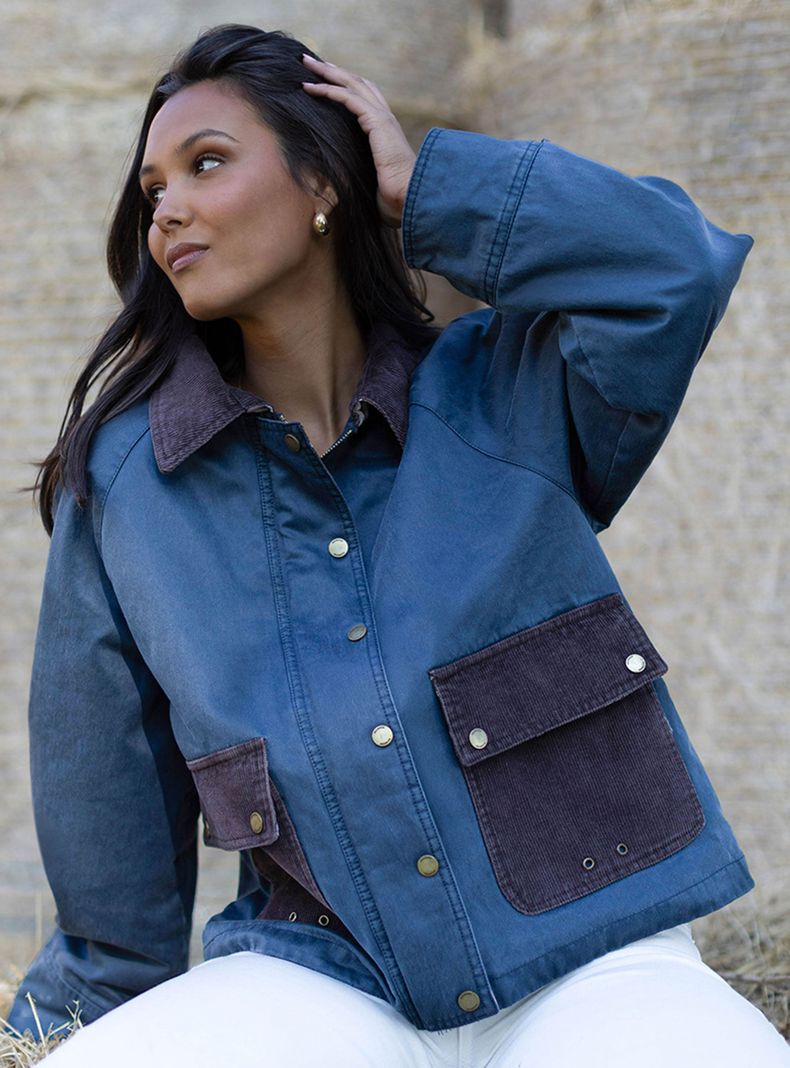 Chaqueta Encerada Navy