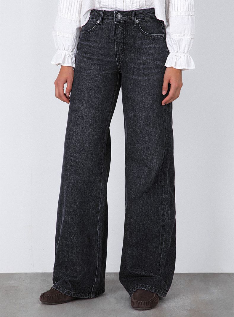 Pantalón Aplicación Denim Brown