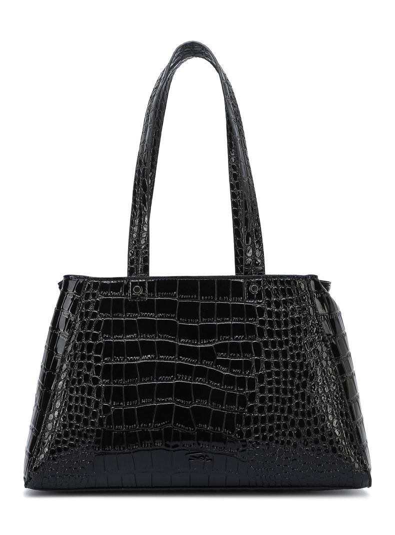 Cartera de Hombro Corte Recto Turín Negro