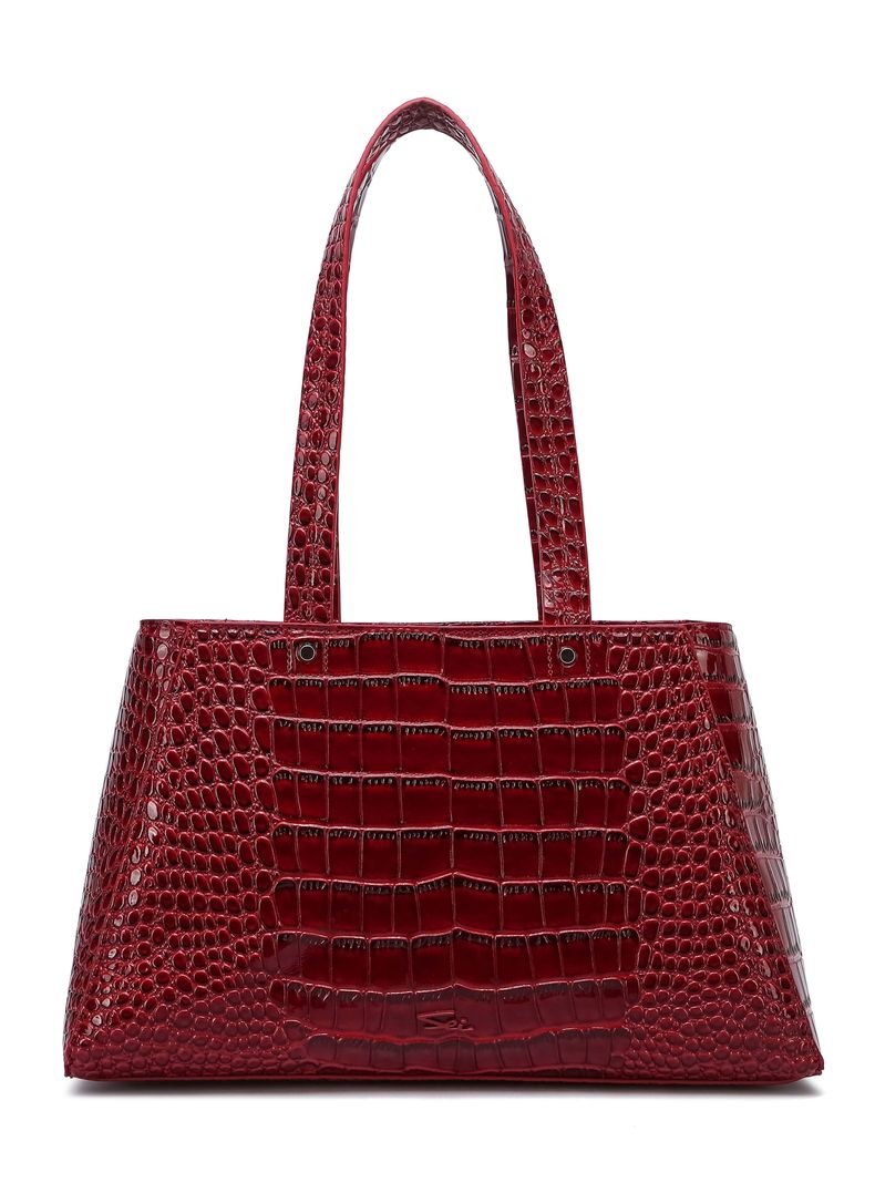Cartera de Hombro Corte Recto Turín Rojo