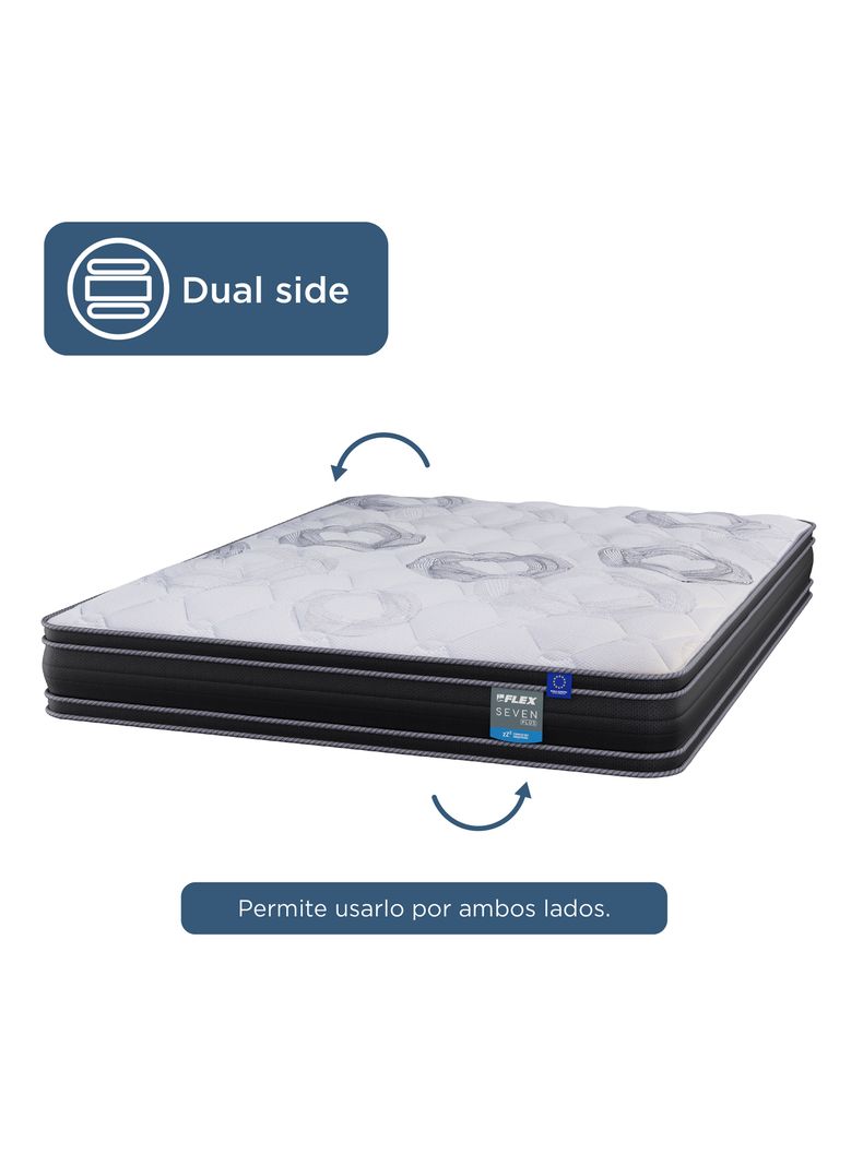 Cama Baúl Seven Plus 2 Plazas + Respaldo Design Grafito + Velador Rover-4