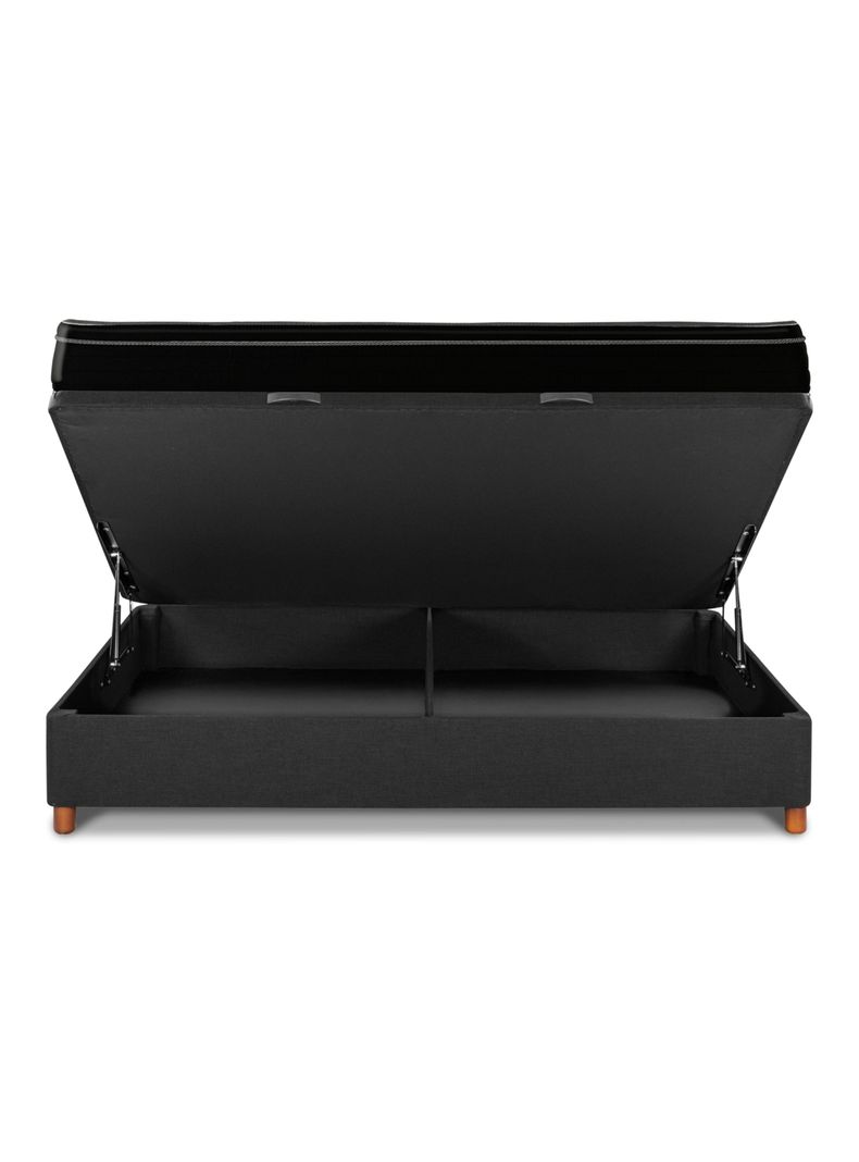 Cama Baúl Seven Plus 2 Plazas + Respaldo Design Gris-3