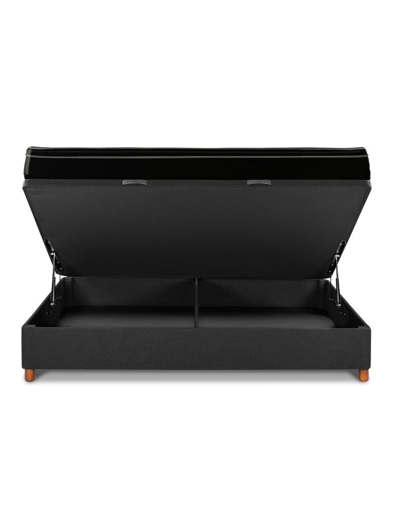 Cama Baúl Seven Plus 2 Plazas + Respaldo Modern Grafito-3