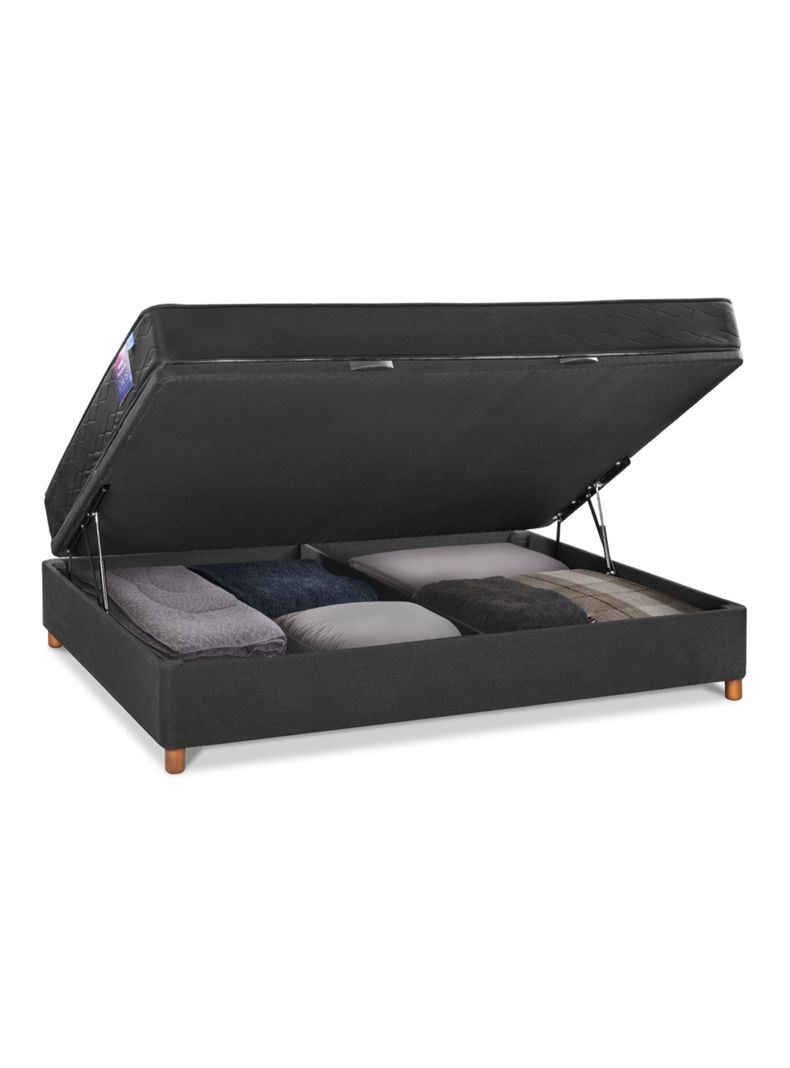 Cama Baúl Therapedic Plus 2 Plazas Respaldo Design Gráfito-1