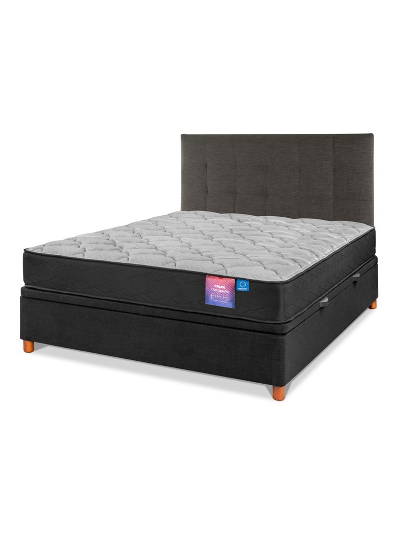Cama Baúl Therapedic Plus 2 Plazas Respaldo Design Gráfito-0