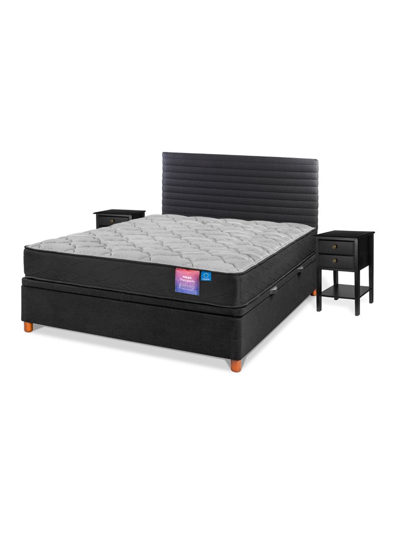Cama Baúl Therapedic Plus 2 Plazas Respaldo Modern Velador-0