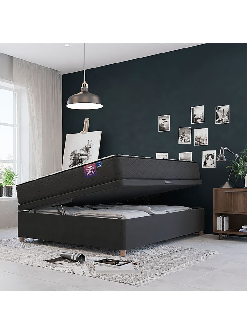 Cama Baúl Therapedic Plus 2 Plazas Respaldo Modern Velador-5