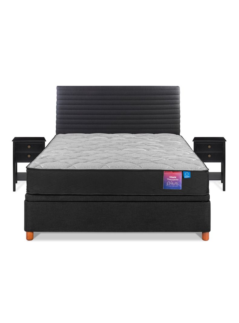 Cama Baúl Therapedic Plus 2 Plazas Respaldo Modern Velador-2