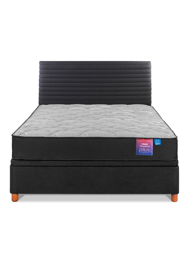 Cama Baúl Therapedic Plus 2 Plazas Respaldo Modern grafito-2