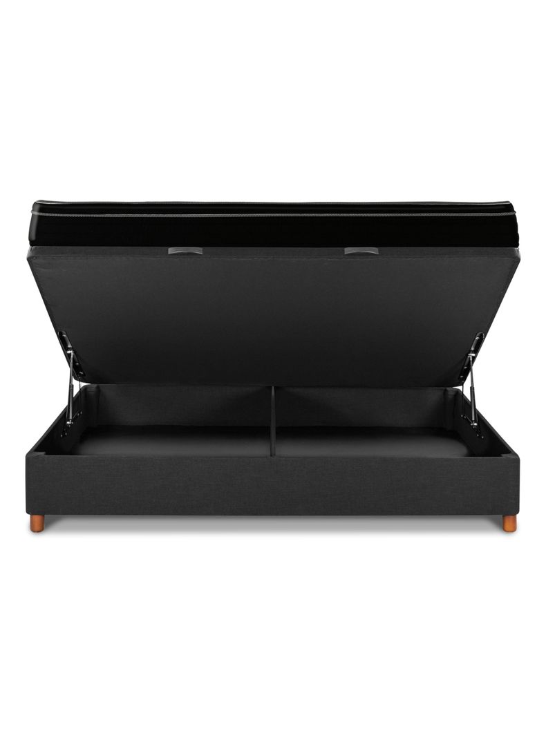 Cama Baúl Seven Plus 2 Plazas + Respaldo Royal Negro-3