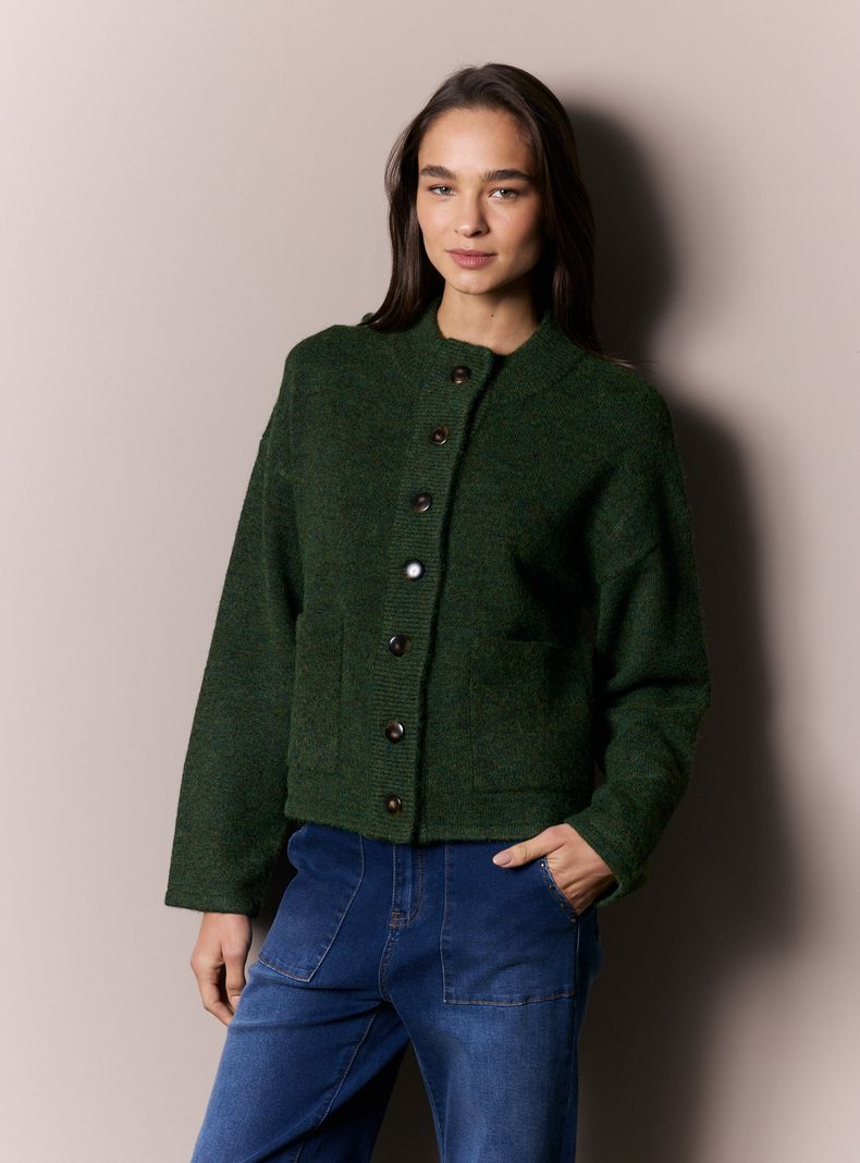 Cárdigan Tipo Chaqueta con Diseño Nórdico