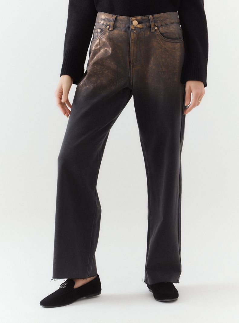 Jeans Vaquero con Efecto Metalizado