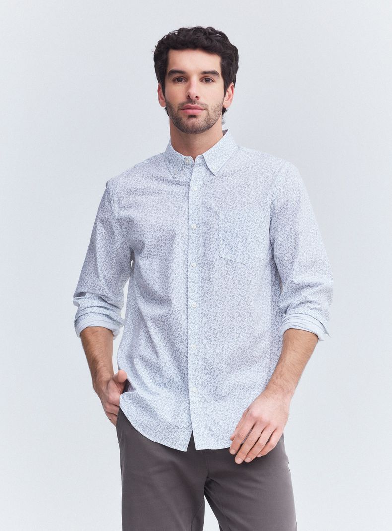Camisa Poplin con Puntos