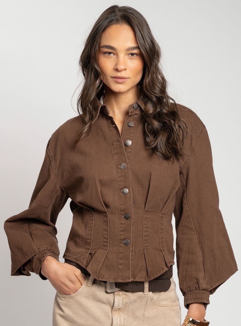 Chaqueta Agoblada Café Lolita Pocket | Paris.cl