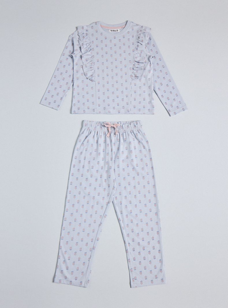 Pijama con Vuelos Full Estampado Niña