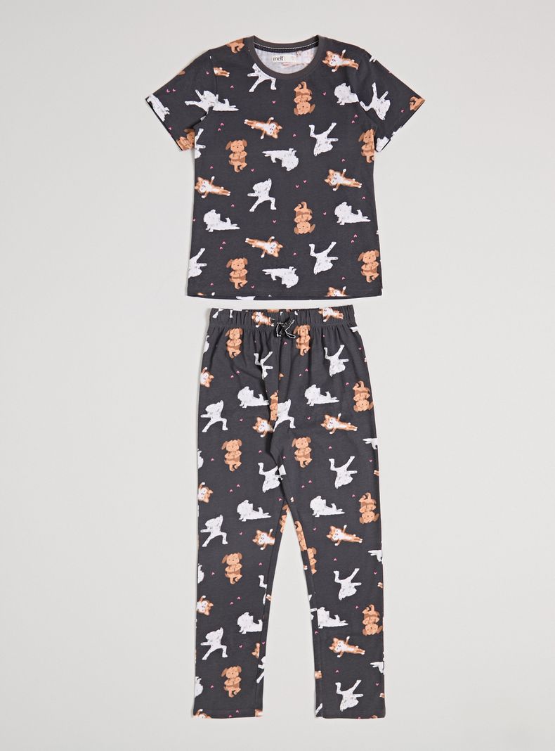 Pijama Manga Corta Full Estampado de Jersey