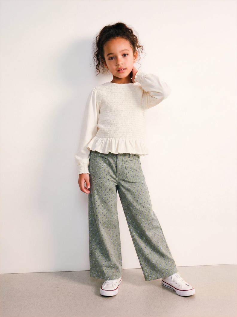 Pantalón Estampado Floral en Constraste