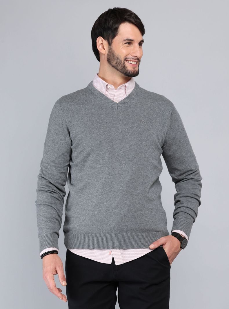 Sweater Manga Larga Cuello V