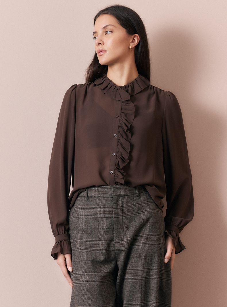 Alaniz Blusa Diseño Volantes