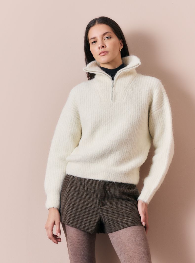Alaniz Sweater Cuello Alto con Cierre Metálico