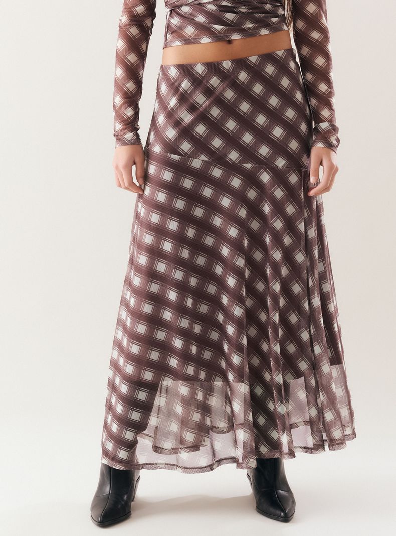 Falda Maxi Estampado Geométrico