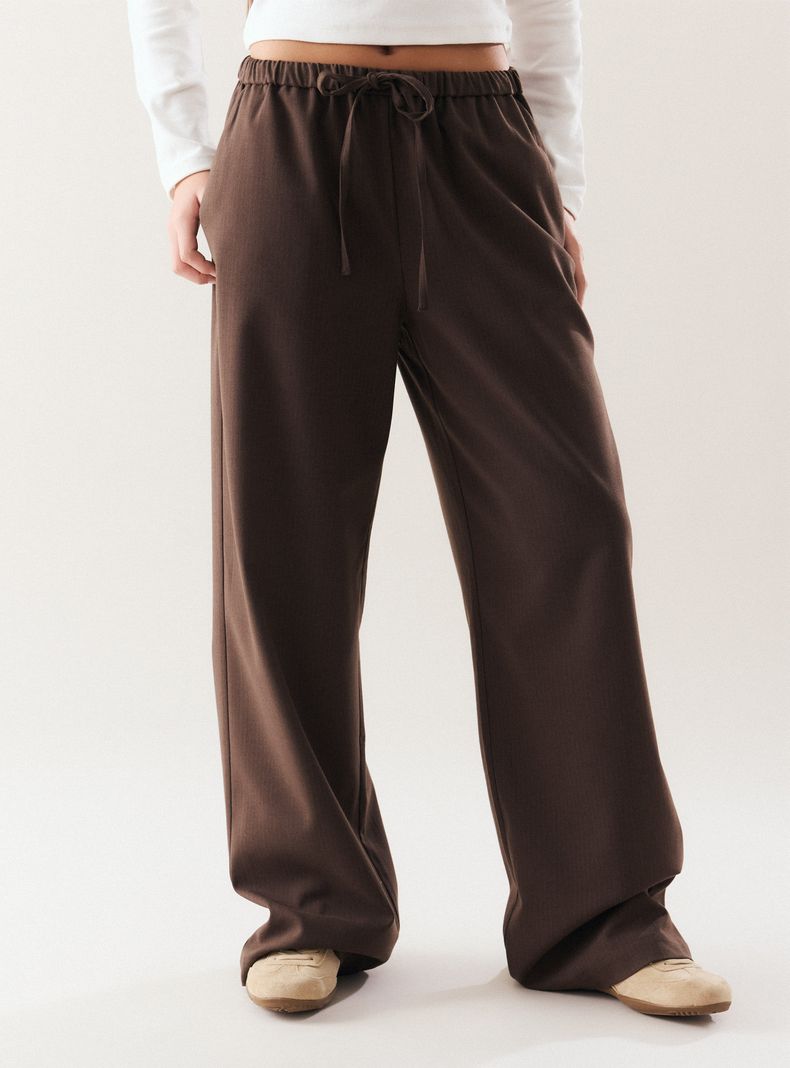 Pantalón Wide Leg con Cordón