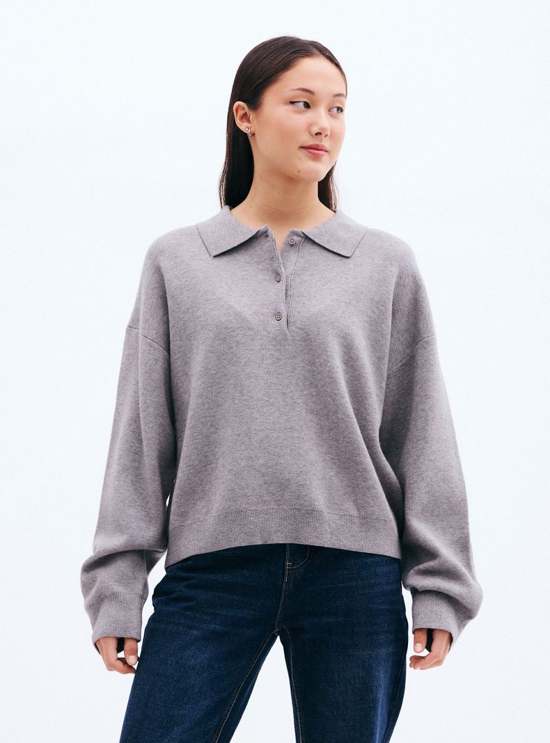 Sweater Cuello Polo Oversize