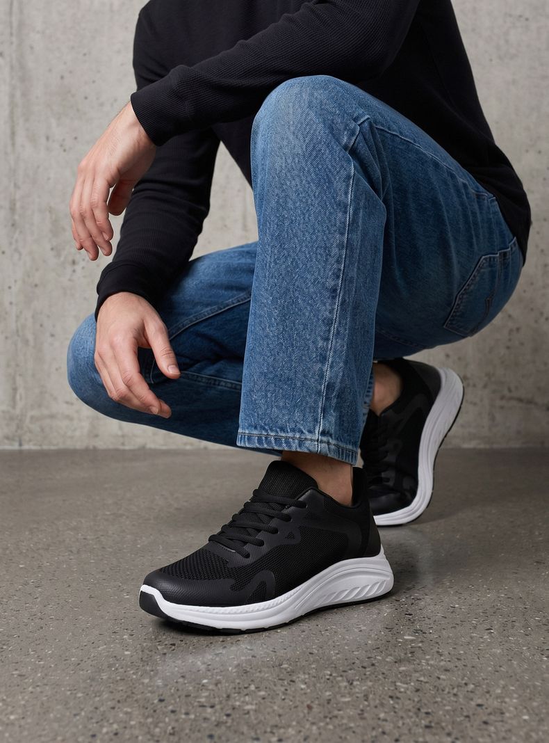 Zapatilla Training con Diseño de Textil y Fused Hombre