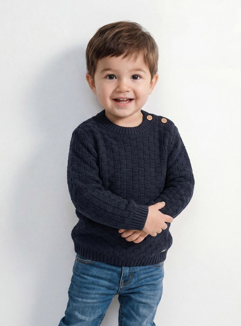 Sweater con Botones en Hombro