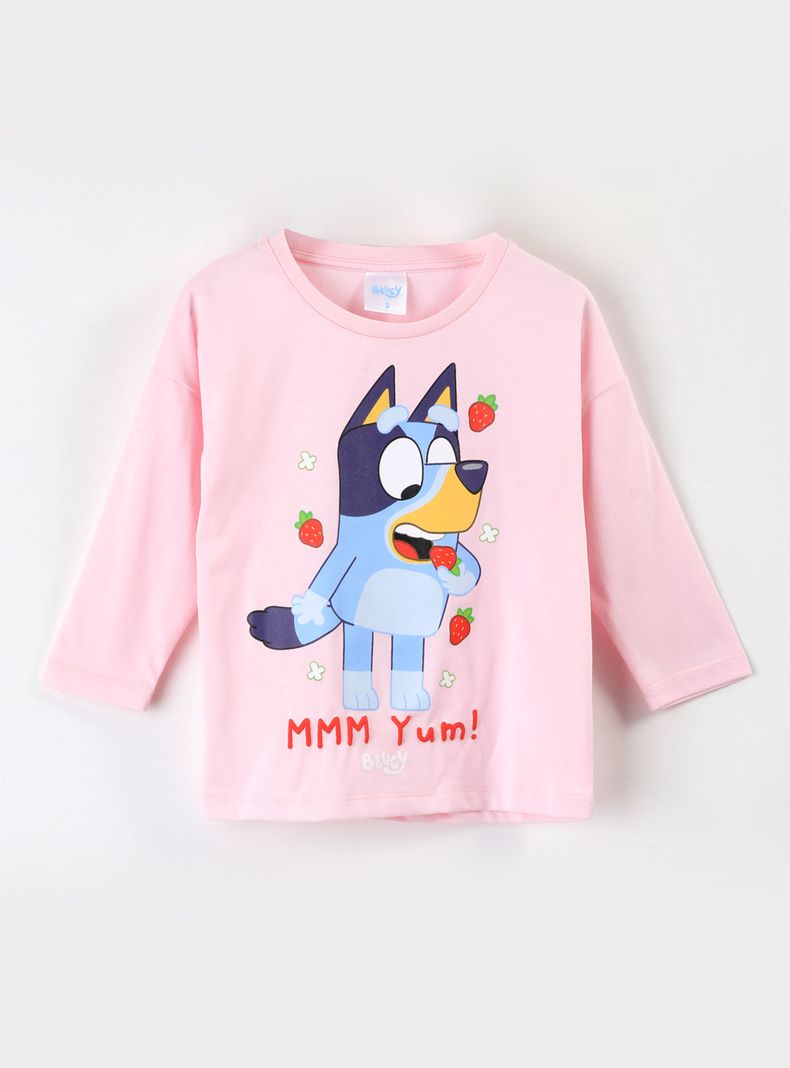 Polera Manga Larga Toddlera Bluey Frutillas