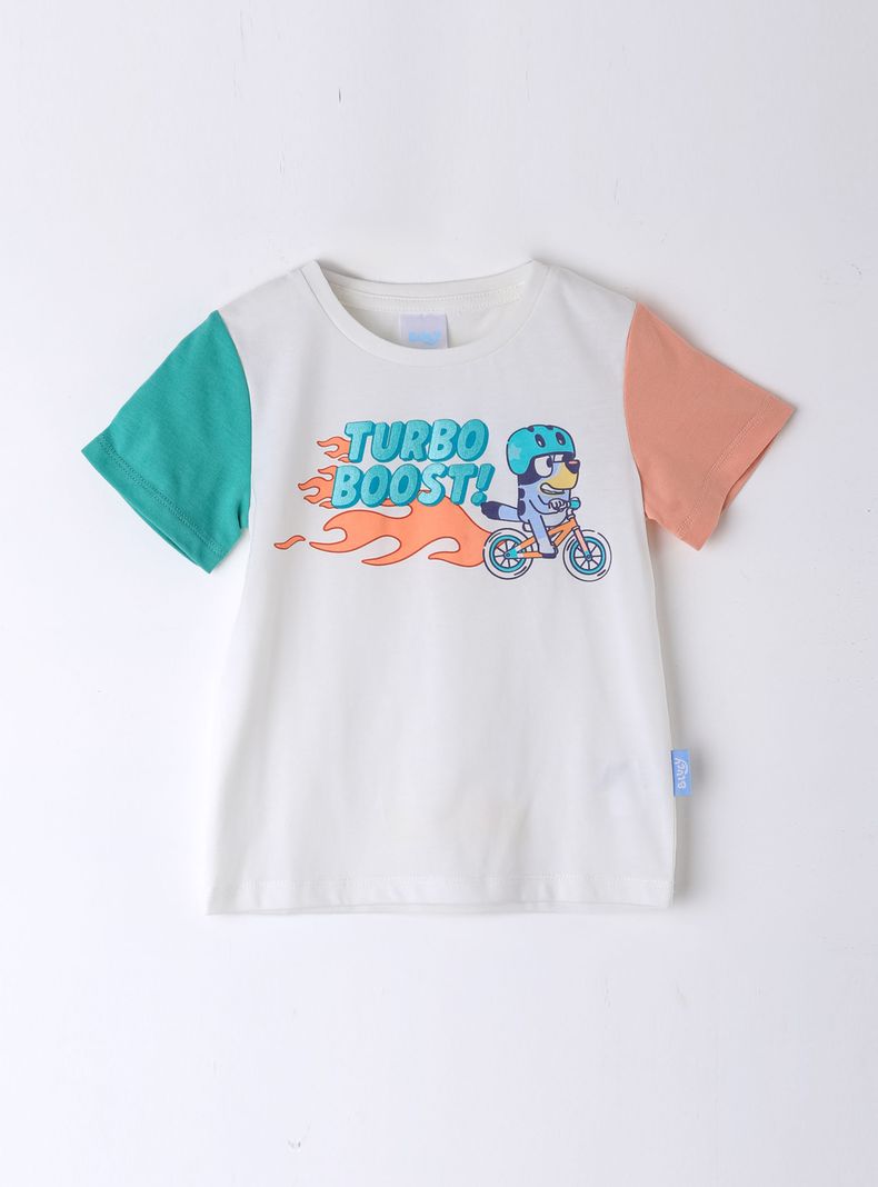 Polera Manga Corta Toddlero Raglán Bluey