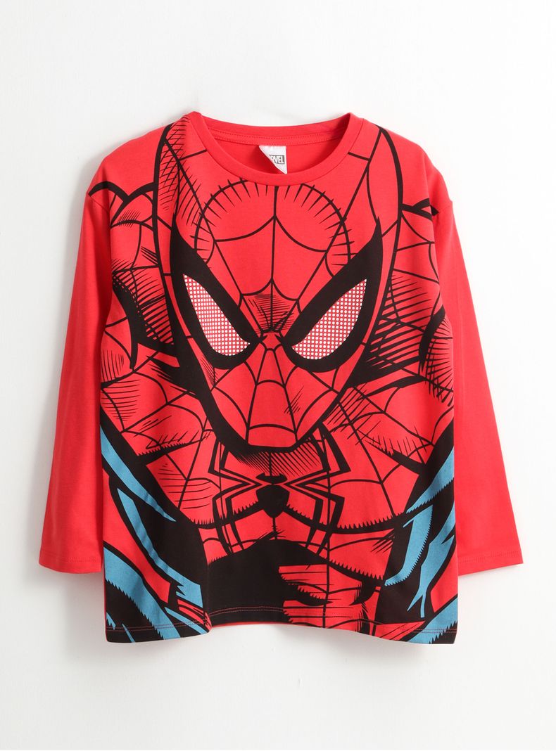 Polera Manga Larga Full Personaje Spiderman