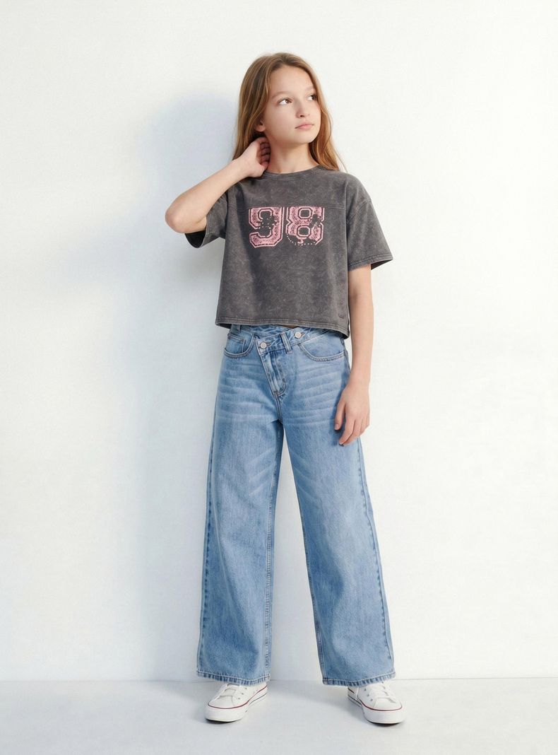 Jeans Cierre Cruzado Niña