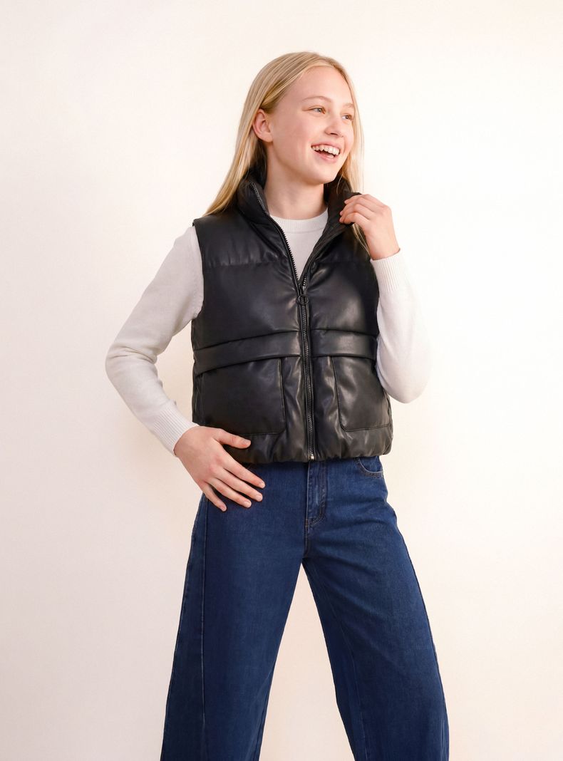 Parka Acolchada con Bolsillos Frontales