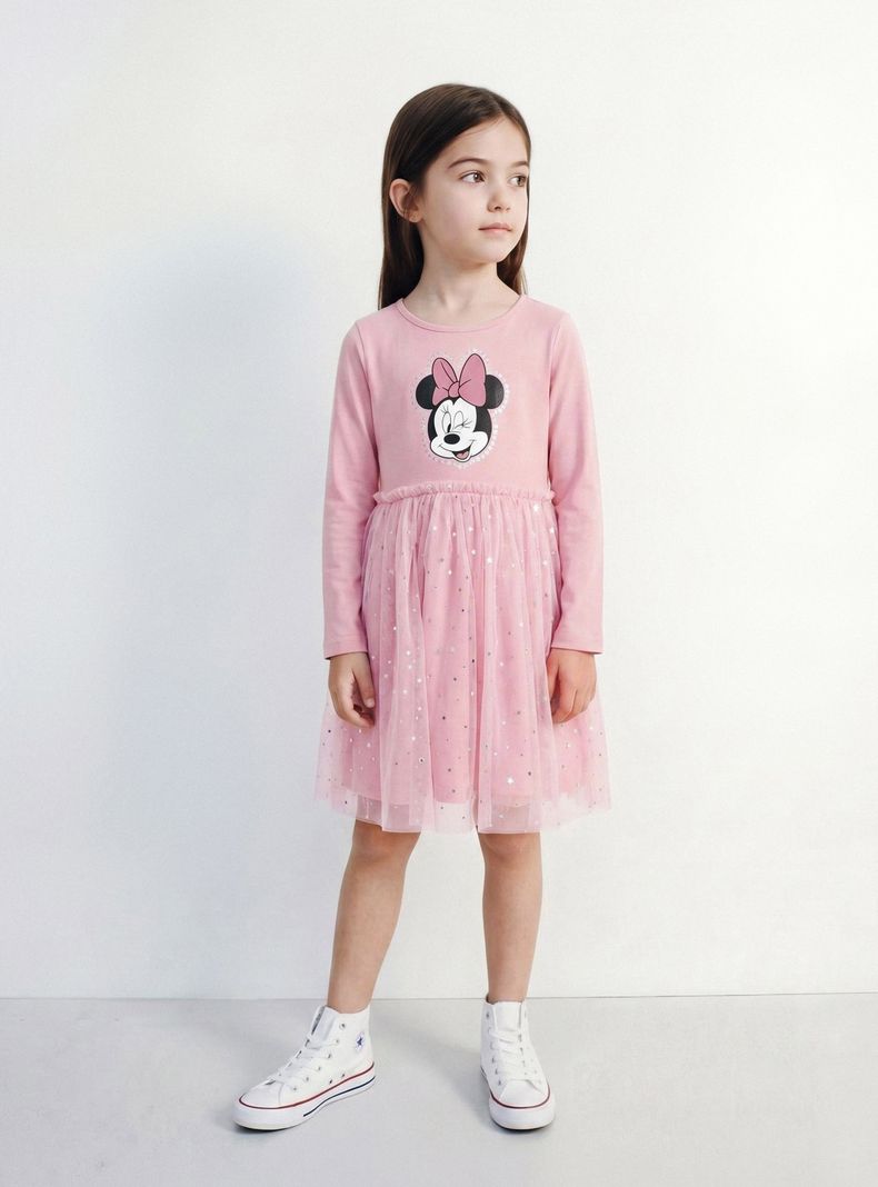 Vestido Falda de Tul Estampado Minnie Mini Estrellas