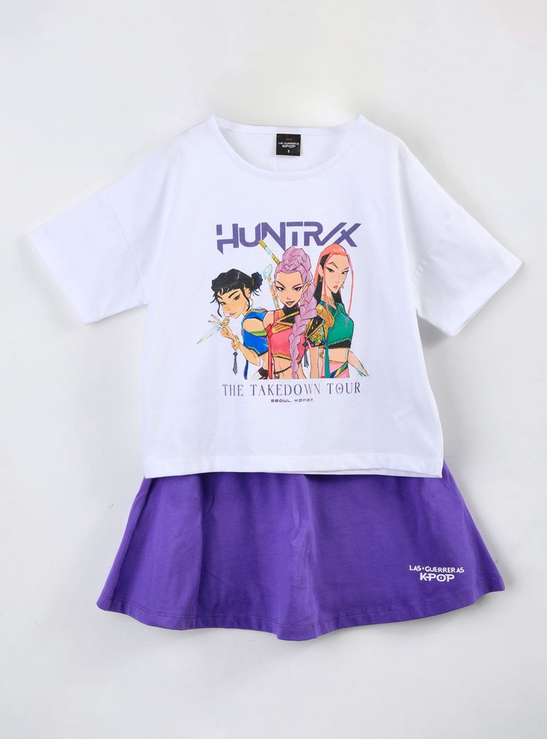 Conjunto Polera y Falda Short K-Pop Demon Hunters Niña