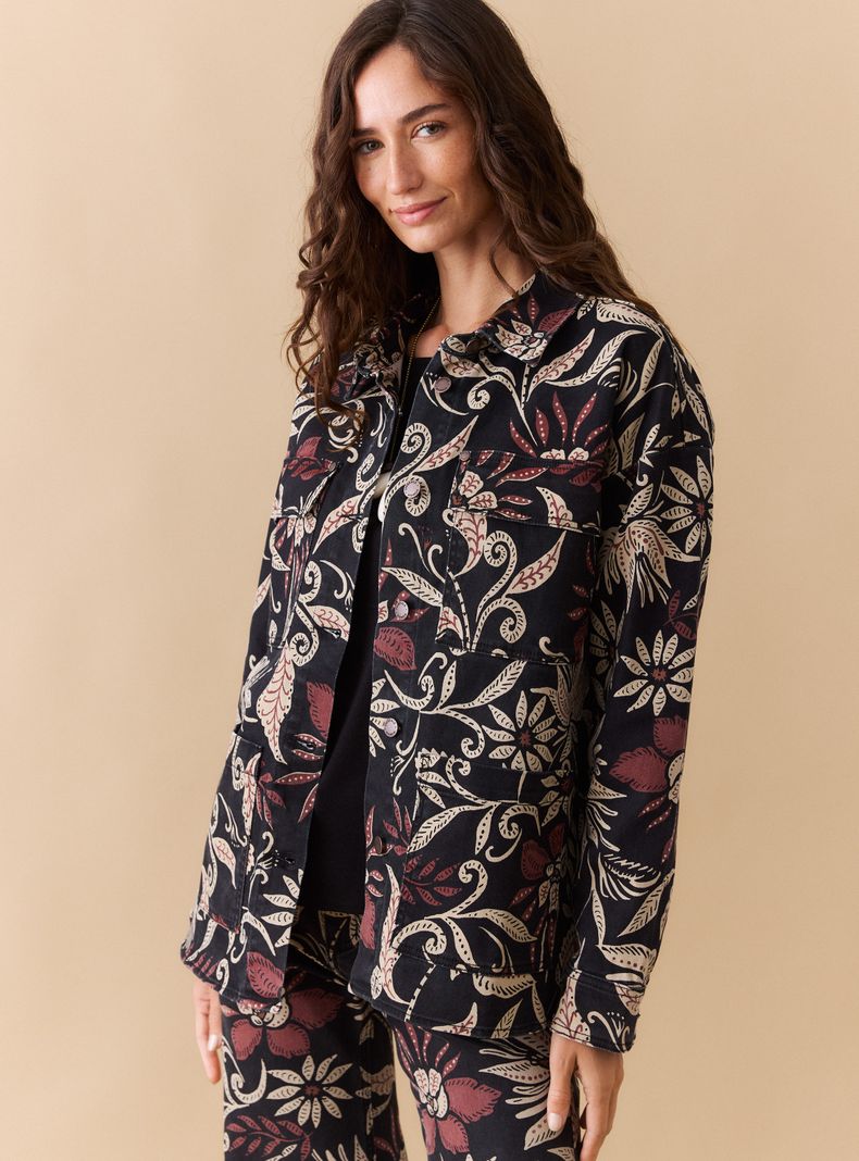 Blusa Denim Full Print