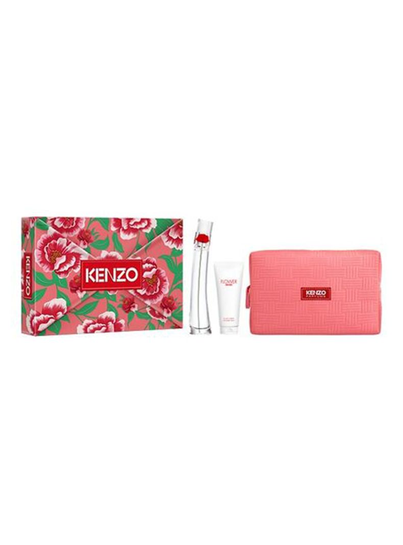 Set Perfume Flower By Kenzo EDP Mujer 50ml + Body Milk 75ml + Beauty Pouch