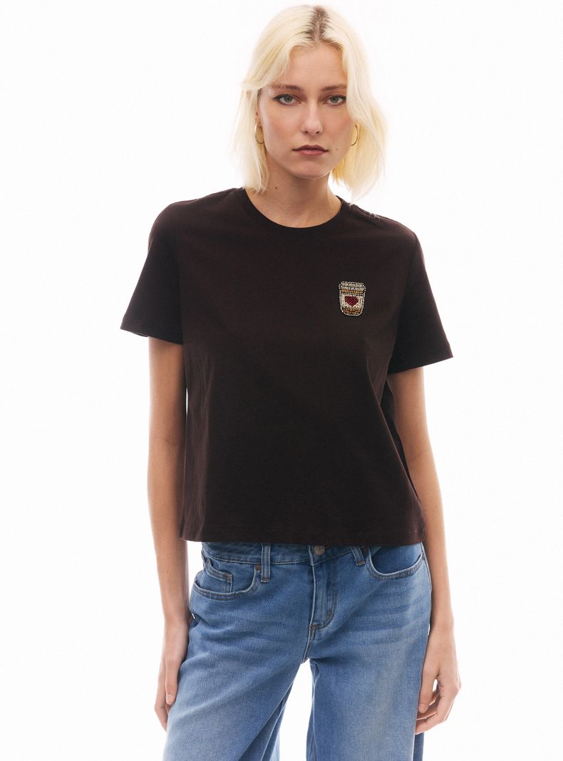 Polera Mini Bordado Mostacillas