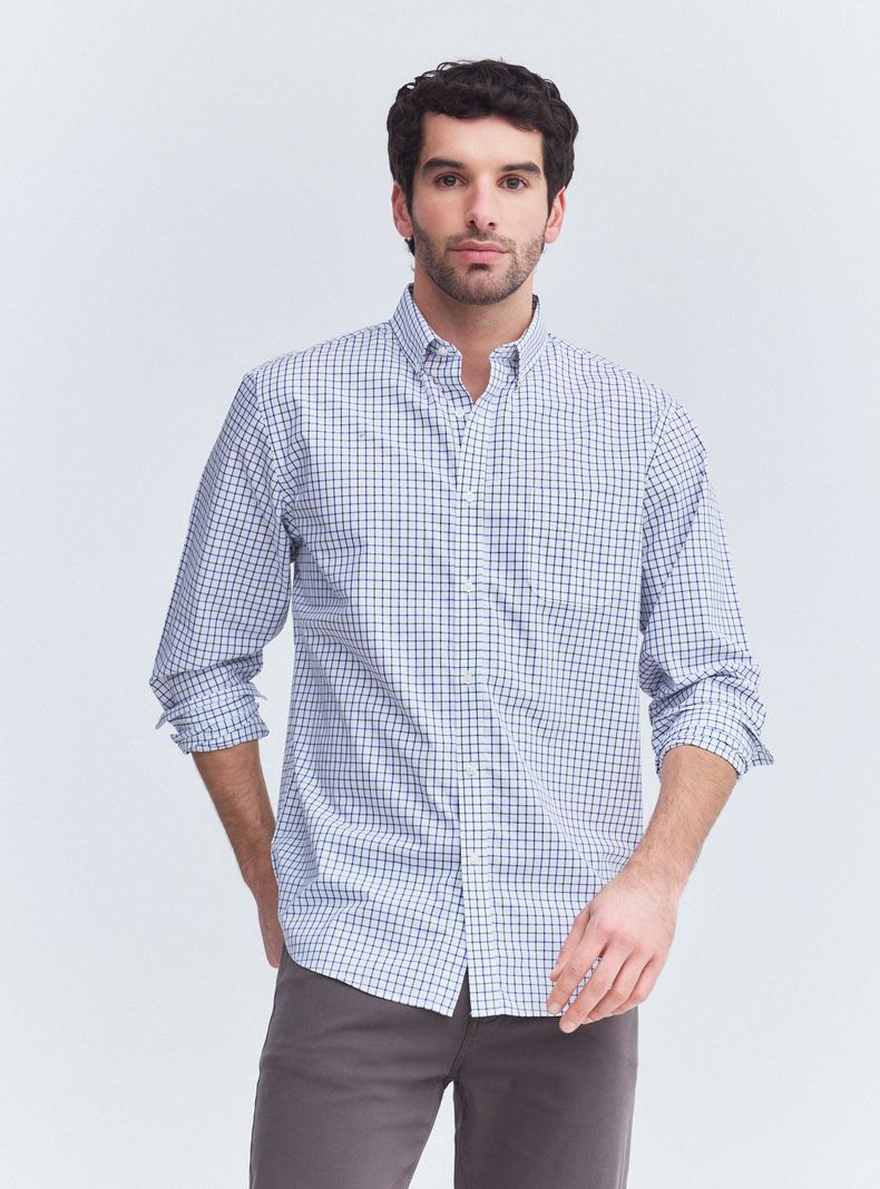 Camisa Manga larga Cuadros Pequeños