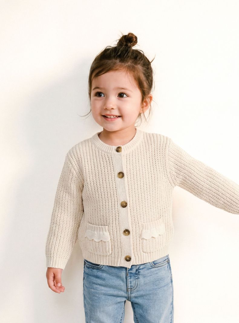 Chaleco con Broderie Bolsillos